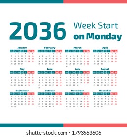 2035 Calendar with the weeks start on Sunday