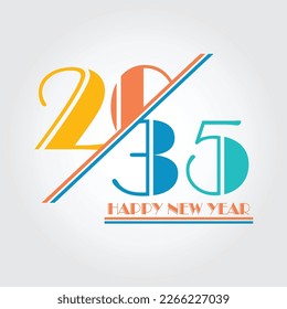 2035 happy new year. 2035 New Year colorful number logo design.