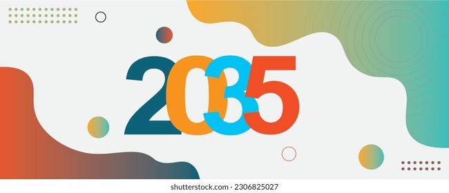 2035 Year logo text design for cover photo. Number design template. vector illustration