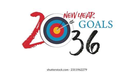 2036 New Year business goals. Cover of business diary for 2036 with wishes.Vector illustration modern layout template