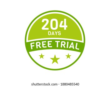 204 days free trial. 204 day Free trial badges