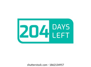 204 Days Left banner on white background, 204 Days Left to Go