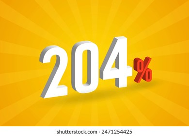 204% discount 3D text for sells and promotion.