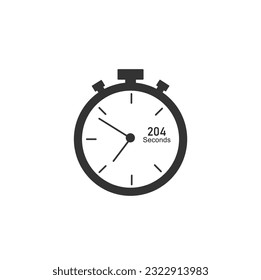 204 seconds timer Clocks, Timer 204 sec icon.