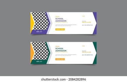 2040 School education admission timeline social media cover layout template design..eps