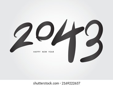 2043 year, happy new year 2043 vector, 2043 number design vector illustration, Black lettering number template