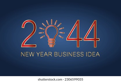 2044 creativity inspiration concepts, Light bulb idea with 2044 new year on dark blue background, planning ideas.