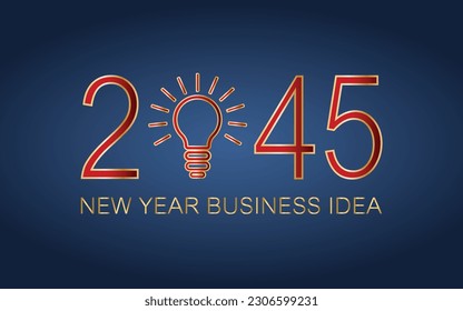 2045 creativity inspiration concepts, Light bulb idea with 2045 new year on dark blue background, planning ideas.