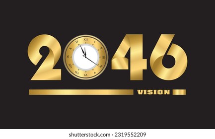  2046 Feliz Año Nuevo Diseño de fondo. Tarjeta de felicitación, cartel, afiche. Ilustración vectorial.