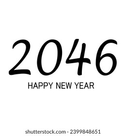 2046 happy new year simple illustration