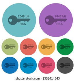 2048 bit rsa encryption darker flat icons on color round background