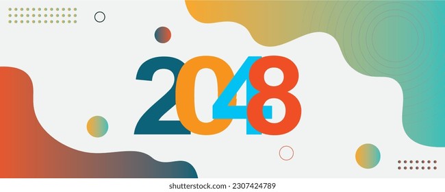 2048 Year logo text design for cover photo. Number design template. vector illustration