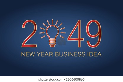 2049 creativity inspiration concepts, Light bulb idea with 2049 new year on dark blue background, planning ideas.