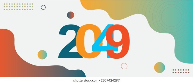 2049 Year logo text design for cover photo. Number design template. vector illustration