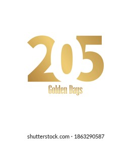 205 golden logo vector, 205 illustration icon design vector, 205 Lettertype