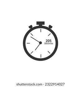 205 seconds timer Clocks, Timer 205 sec icon.