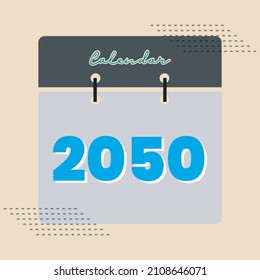 2050 Calendar Page Design. 2050 Calendar Cover Page Design.