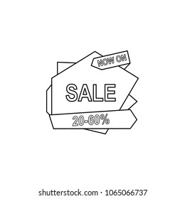 20-50 discount on the tape icon. Element of sale signs for mobile concept and web apps. Thin line icon for website design and development, app development. Premium icon on white background