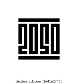 2050 happy new year text typography design, 2050 logo design template elements, 2050 clip art