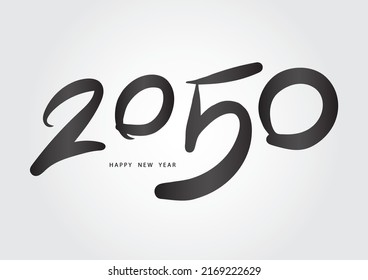 2050 year, happy new year 2050 vector, 2050 number design vector illustration, Black lettering number template