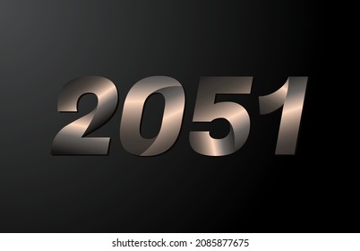 Logotyp 2051, Neujahrsvektor 2051 einzeln auf schwarzem Hintergrund