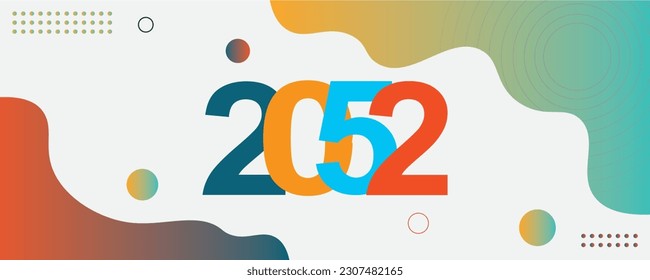 2052 Year logo text design for cover photo. Number design template. vector illustration
