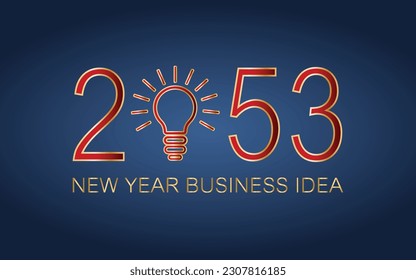 2053 creativity inspiration concepts, Light bulb idea with 2053 new year on dark blue background, planning ideas.