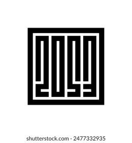 2053 feliz año nuevo Elementos de Plantilla de diseño de logotipo de texto, año nuevo 2053, logotipo de tipografía de estilo cuadrado