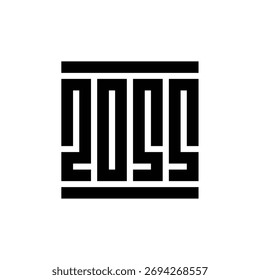 2055 Nummer Logo Design Vorlage, 2055 Typografie Text, Frohes neues Jahr Feier Vektor