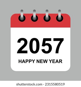 2057 Calendar icon. vector illustration