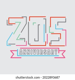 205th Years Anniversary Logo Birthday Celebration Abstract Design Vector Illustration.