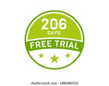 206 days free trial. 206 day Free trial badges