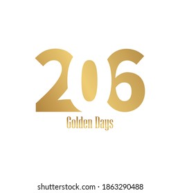 206 golden logo vector, 206 illustration icon design vector, 206 Lettertype