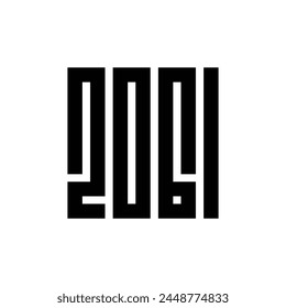 2061 Happy new year text vector illustration, 2061 logo monogram