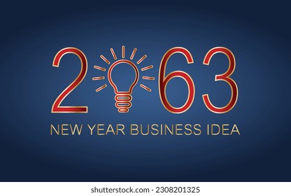 2063 creativity inspiration concepts, Light bulb idea with 2063 new year on dark blue background, planning ideas.