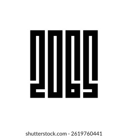 2065 Happy new year logo design, 2065 text vector illustration