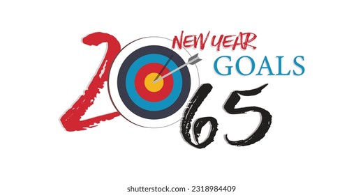 2065 New Year business goals. Cover of business diary for 2065 with wishes.Vector illustration modern layout template