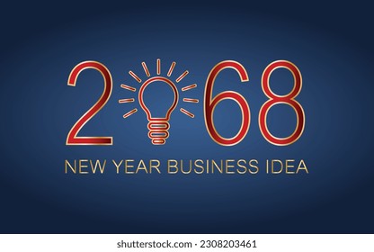 2068 creativity inspiration concepts, Light bulb idea with 2068 new year on dark blue background, planning ideas.