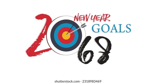 2068 New Year business goals. Cover of business diary for 2068 with wishes.Vector illustration modern layout template