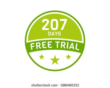 207 days free trial. 207 day Free trial badges