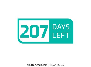 207 Days Left banner on white background, 207 Days Left to Go