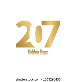 207 golden logo vector, 207 illustration icon design vector, 207 Lettertype