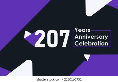 207 years anniversary celebration modern banner template design