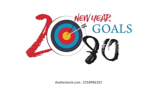 2080 New Year business goals. Cover of business diary for 2080 with wishes.Vector illustration modern layout template