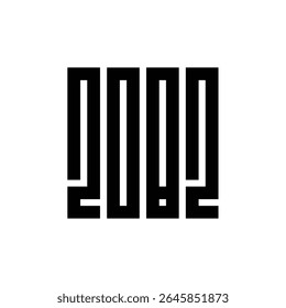 2082 happy new year text logo design vector illustration, geometric square logo monogram, 2082 clip art, 2082 text, 2082 logo