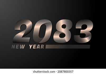 2083 Vector Isolated on Black background, 2083 new year design template