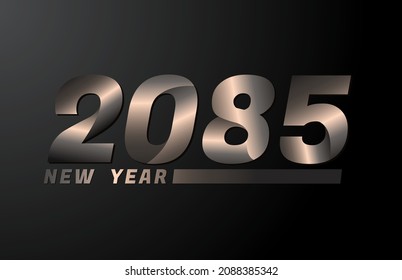 2085 Vector aislado en negro, plantilla de diseño de año nuevo 2085