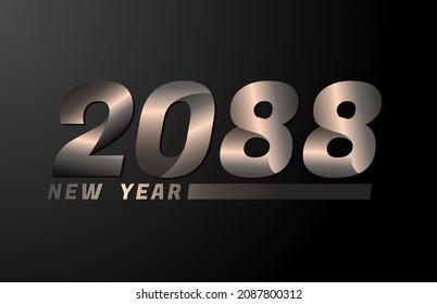 2088 Vector Isolated on Black background, 2088 new year design template