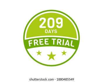 209 days free trial. 209 day Free trial badges