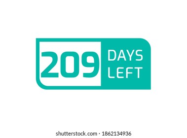 209 Days Left banner on white background, 209 Days Left to Go